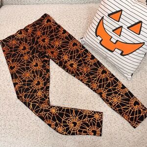 🎃 Halloween Black & Orange Spider Web Leggings